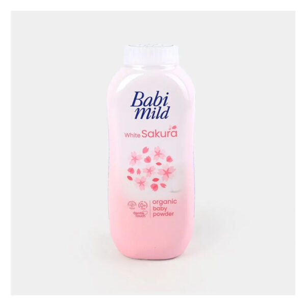 Babi Mild White Sakura Organic Baby Powder, Gentle For Newborn, 350 g