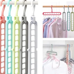 Rotating Magic Hanger / Multi-Function Folding Magic Cloth Hanger/ 9 Holes Hanger 