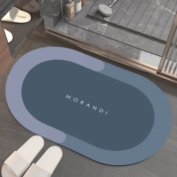Oval Bathroom Modern Non-Slip Water-Super Absorbent Diatom Mud Floor Mat - Image 4
