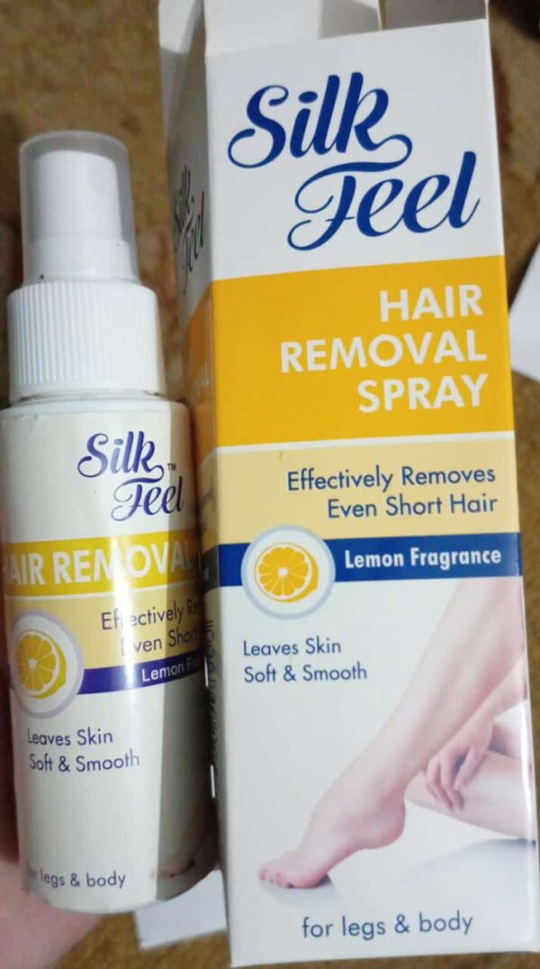 Silk Feel Hair Removal Spray, Painless, Lemon Fragrance 120 ML.