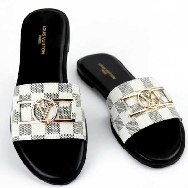 Louis Vuitton Logo Flat Mules Sandals Slippers - Image 2