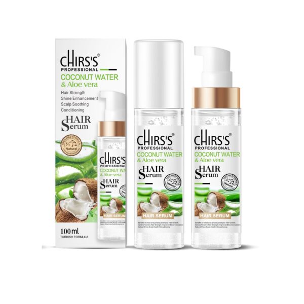 Chirs's Professional Coconut Water & Aloe Vera Hair Serum, Hair Strength, Shine & Scalp Care, 100 ml. - Image 2