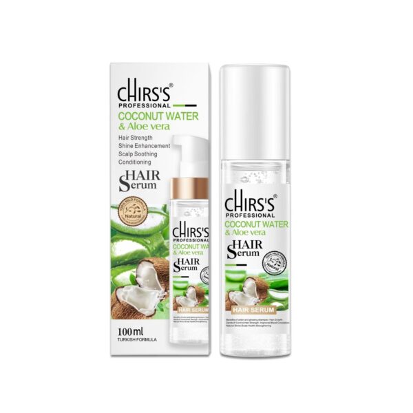 Chirs's Professional Coconut Water & Aloe Vera Hair Serum, Hair Strength, Shine & Scalp Care, 100 ml.