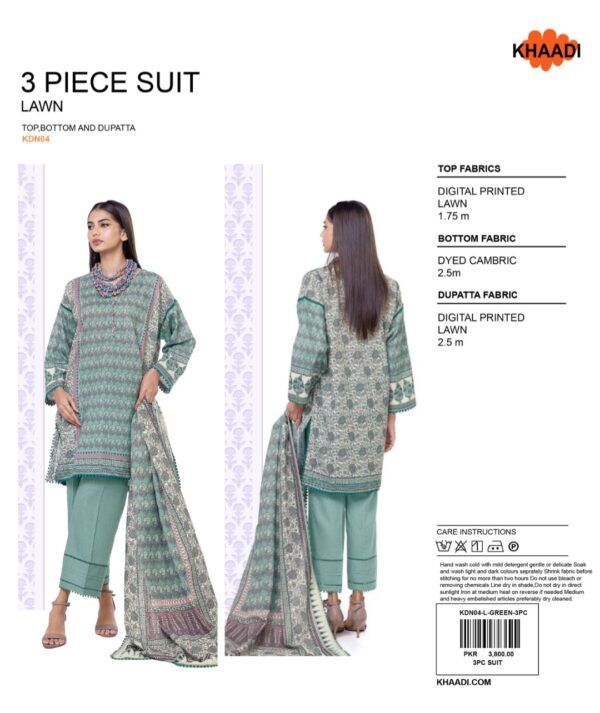 KHAADI UNSTITCHED LAWN 3 PC SUIT VOL 17 BY BRAND LOVER BARABAR NEW COLLECTION 2025 - Image 4