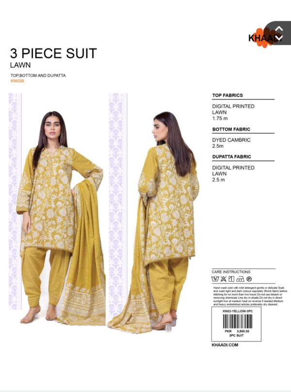 KHAADI UNSTITCHED LAWN 3 PC SUIT VOL 17 BY BRAND LOVER BARABAR NEW COLLECTION 2025 - Image 8