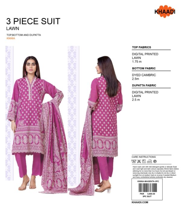 KHAADI UNSTITCHED LAWN 3 PC SUIT VOL 17 BY BRAND LOVER BARABAR NEW COLLECTION 2025 - Image 3
