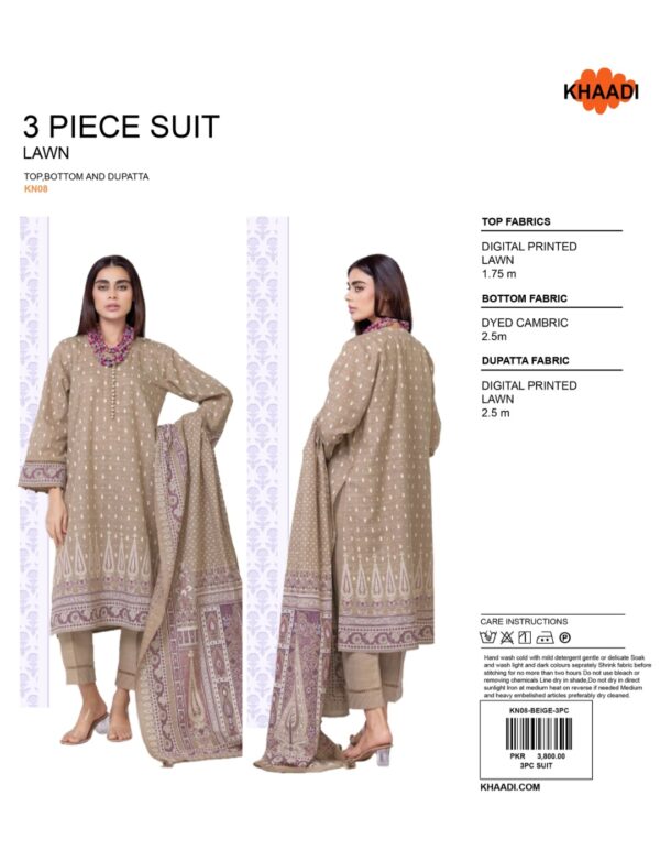 KHAADI UNSTITCHED LAWN 3 PC SUIT VOL 17 BY BRAND LOVER BARABAR NEW COLLECTION 2025 - Image 5
