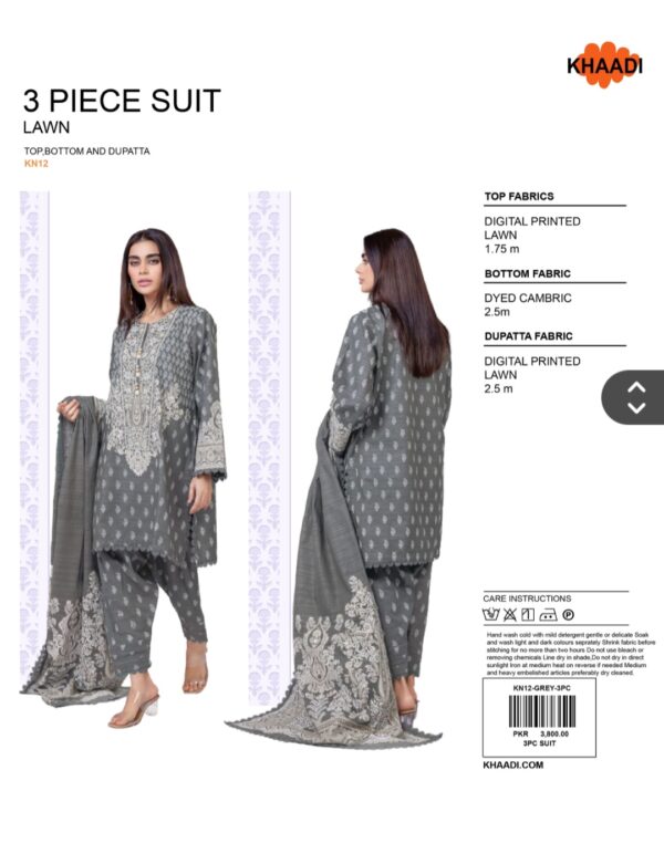 KHAADI UNSTITCHED LAWN 3 PC SUIT VOL 17 BY BRAND LOVER BARABAR NEW COLLECTION 2025 - Image 7