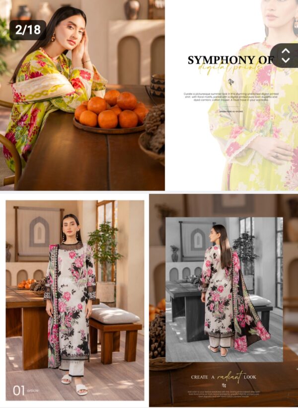 SYLA BY GULJEE UNSTITCHED LAWN 3PC SUIT VOL 01-6172 BY BRAND LOVER NEW COLLECTION 2025
