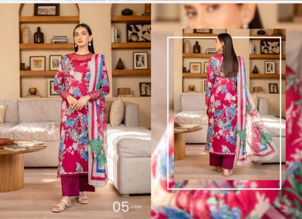 SYLA BY GULJEE UNSTITCHED LAWN 3PC SUIT VOL 01-6172 BY BRAND LOVER NEW COLLECTION 2025 - Image 6
