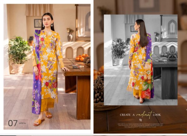 SYLA BY GULJEE UNSTITCHED LAWN 3PC SUIT VOL 01-6172 BY BRAND LOVER NEW COLLECTION 2025 - Image 8