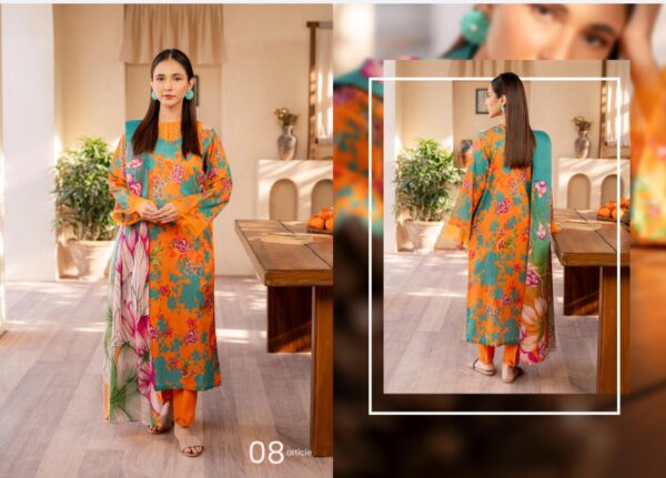 SYLA BY GULJEE UNSTITCHED LAWN 3PC SUIT VOL 01-6172 BY BRAND LOVER NEW COLLECTION 2025 - Image 9