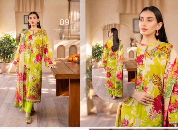 SYLA BY GULJEE UNSTITCHED LAWN 3PC SUIT VOL 01-6172 BY BRAND LOVER NEW COLLECTION 2025 - Image 10