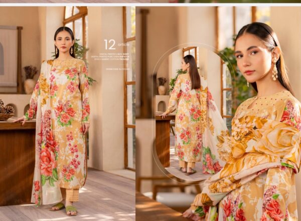 SYLA BY GULJEE UNSTITCHED LAWN 3PC SUIT VOL 01-6172 BY BRAND LOVER NEW COLLECTION 2025 - Image 13