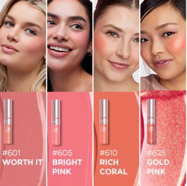 L'Oreal Paris True Match Lumi Le Liquid Blush, Intense Lightweight Blush Formula With Liquid Pigments, Dewy Bright Pink, 0.33 Fl Oz(Set Of 4): - Image 6