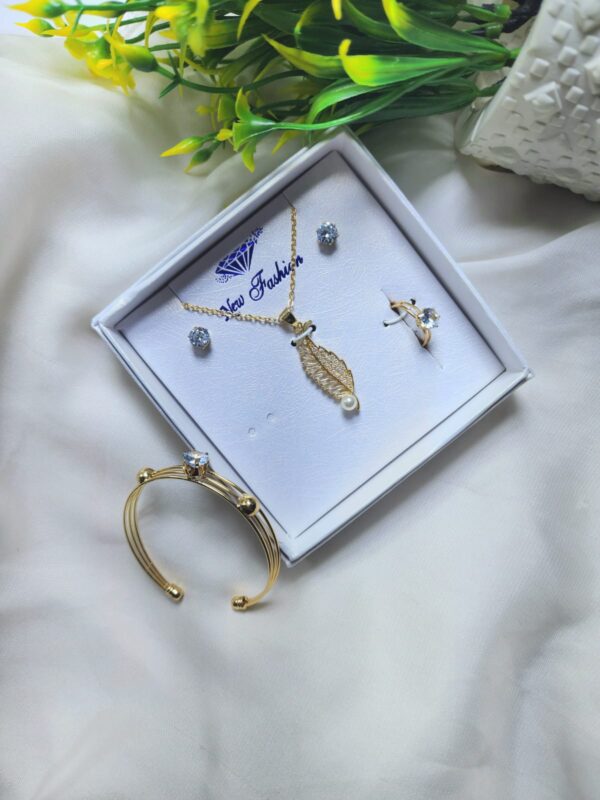 China Gold  Combo Gift Locket Set with Adjustable Bangles Exclusive By Unique Fancy Jewelry(Available In 5 Designs) - Image 2