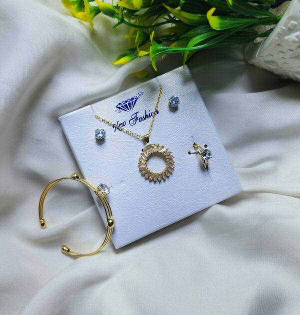 China Gold  Combo Gift Locket Set with Adjustable Bangles Exclusive By Unique Fancy Jewelry(Available In 5 Designs) - Image 3