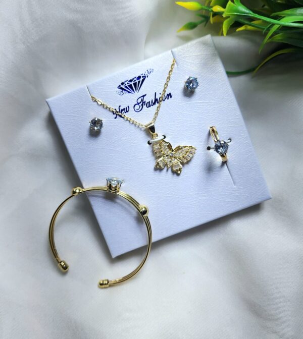 China Gold  Combo Gift Locket Set with Adjustable Bangles Exclusive By Unique Fancy Jewelry(Available In 5 Designs)