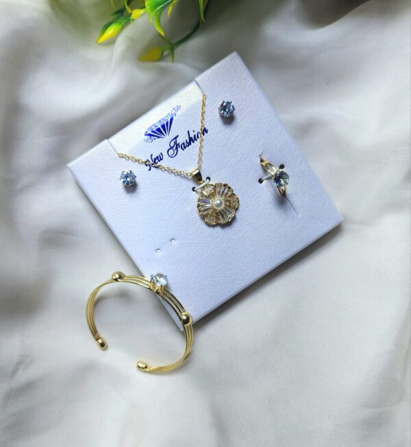 China Gold  Combo Gift Locket Set with Adjustable Bangles Exclusive By Unique Fancy Jewelry(Available In 5 Designs) - Image 4