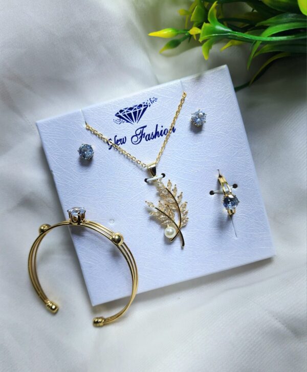 China Gold  Combo Gift Locket Set with Adjustable Bangles Exclusive By Unique Fancy Jewelry(Available In 5 Designs) - Image 5