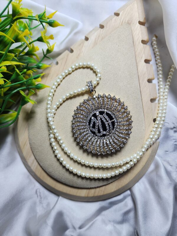 Casting Made Gold Plated Zircon Stones Allah Pendent Exclusive By Unique Fancy Jewelry  Without Mala - Image 6