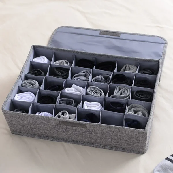 Socks Drawer Organizer Divider, 24 Cells Box Foldable Socks Organizer