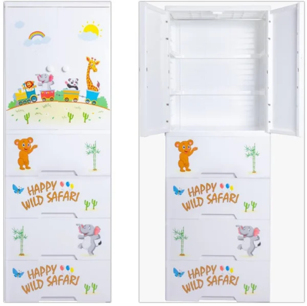 Safari Theme 7 Layer Wardrobe, BZ-4022