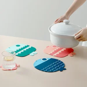 Fish Shaped Drink Coaster, Table Mat Waterproof, Dish Cup Pad, Pot Holder.