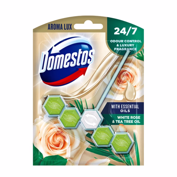 Domestos Aroma Lux White Rose And Tea Tree Oil, Toilet Block 55 g.