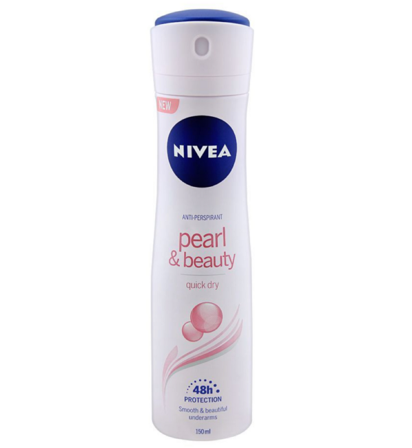 NIVEA Pearl & Beauty Quick Dry deodorant for smooth & beautiful Underarms, 48 H reliable protection, For Women, 150 ml