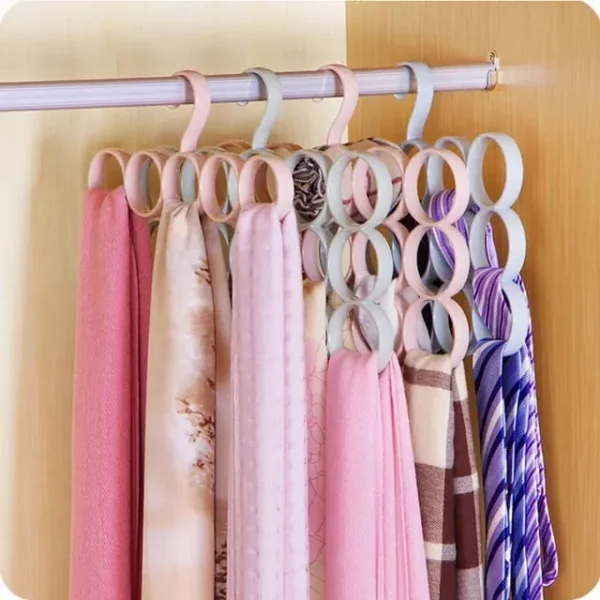 15 Ring Hole Hanger Plastic Hanging Storage Organizer Rack Scarf Holder Ties, Shawls, Accessories - Image 6
