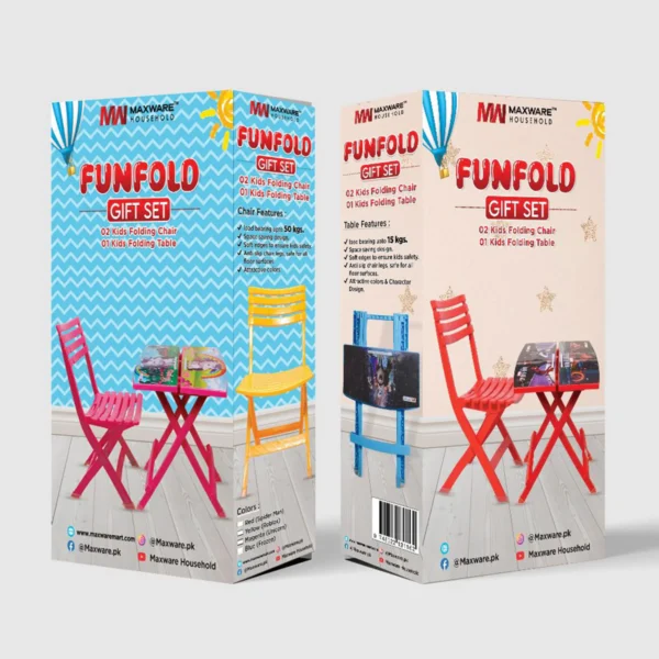 Kids Folding Portable (1 Table + 2 Chairs) - Image 2