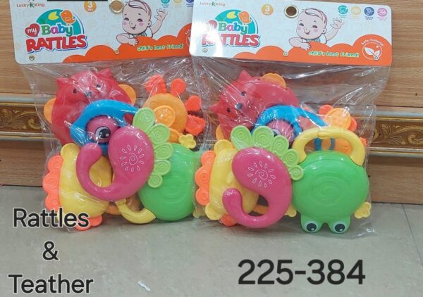 Baby Rattle & Teather Set - Colorful & Fun Sensory Toys for Babies (3M+),BZ: 225-384