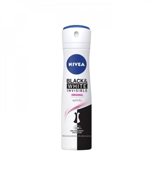 Nivea Black & White Invisible Original Body Spray For Women, 48 H Protection, 250 ml.
