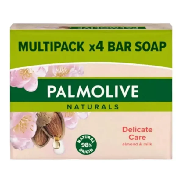 Palmolive Naturals Delicate Care Almond and Milk Bar Soap, 4 Bars, 90 g.