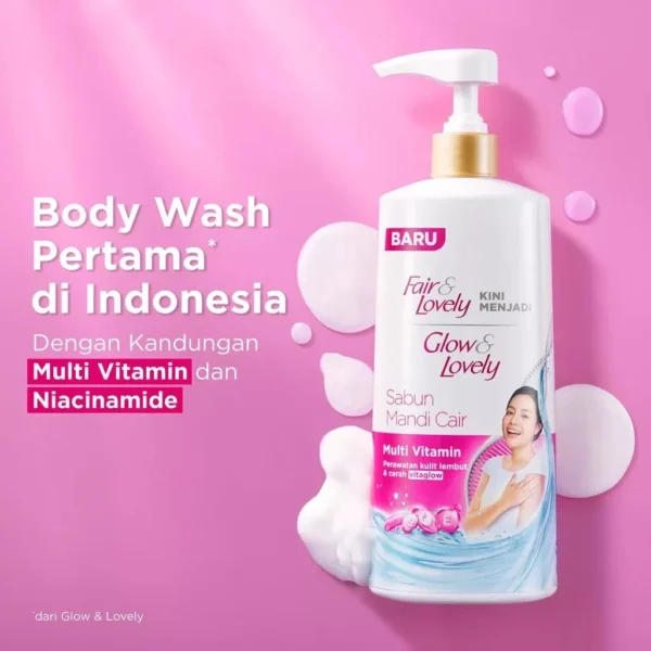 Glow & Lovely Brightening Body wash with Multivitamin and Niacinamide Bottle 550 ml. - Image 4