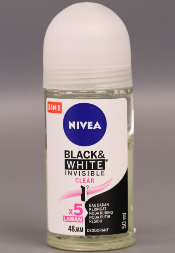 NIVEA Black & White Invisible Clear Anti-perspirant Roll on Deodorant 50 ml.