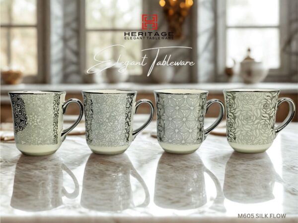 Heritage MUG Silk FLOW |6PC(Set of 6),Item Code: M605 SILK FLOW