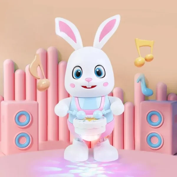 Electric Pet Toy Beat Drum with LED lights, Cute Robot Rabbit Dancing, Electronic Bunny Music Robotic for Kids - Image 5