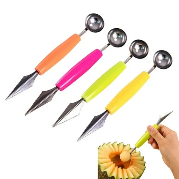 Multifunctional Dig Scoop With Fruit Carving Knife 2 In 1