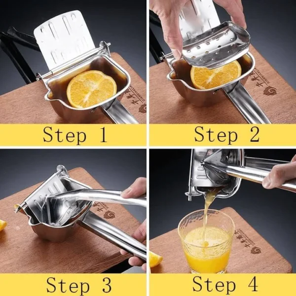 Stainless Steel Manual Hand Press Juicer Squeezer Household Fruit Juicer Extractor - Image 5