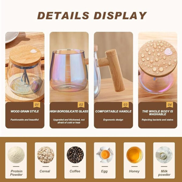 Self Stirring Mug 400ml, Electric Auto Mixing Cup - Image 4