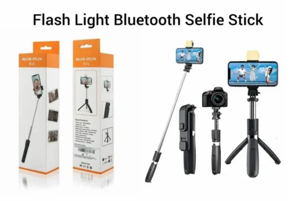 Bluetooth Selfie Sticks With Remote And Selfie Light, Tripod Stand. - Image 4