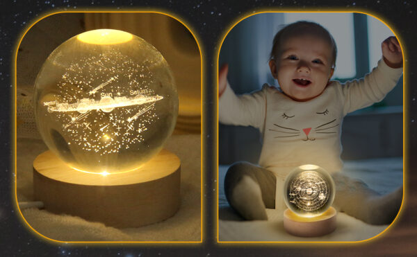 Crystal Ball Lamp for Home Decoration 3D Solar System - Image 2