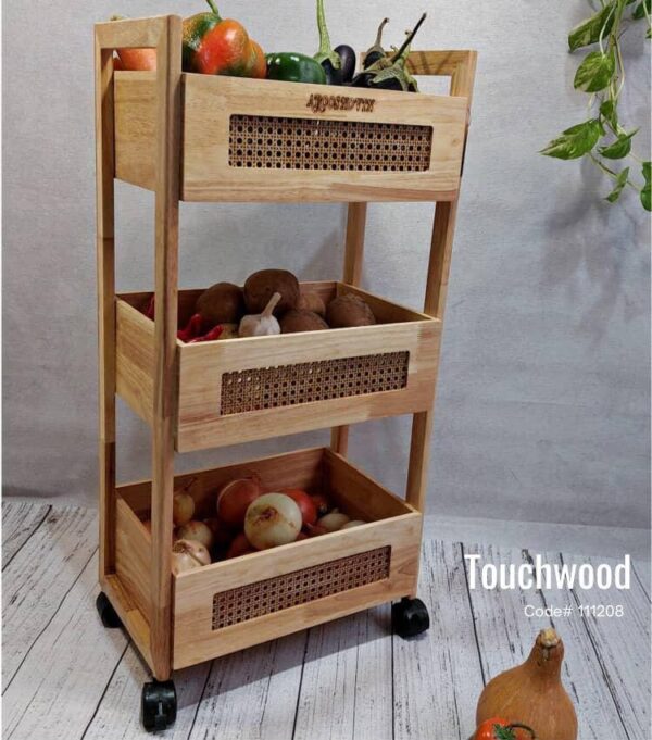 Touchwood FULL WOODEN RACK RECTANGULAR (HEAVY) 3 STEPS, (Item: code 111208):