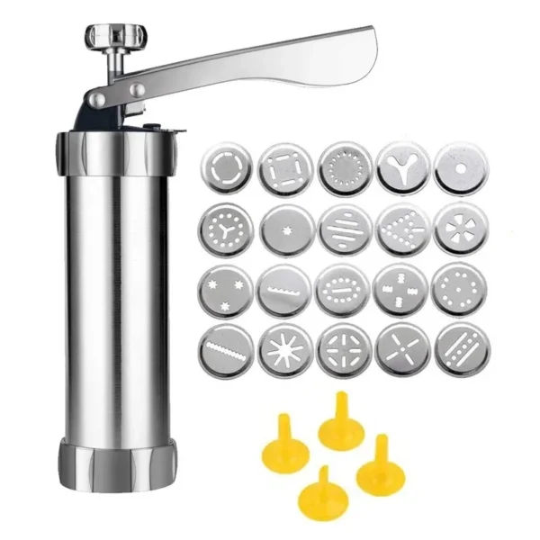STAINLESS STEEL MANUAL BISCUIT MACHINE COOKIE PRESS MAKER TOOL - Image 5