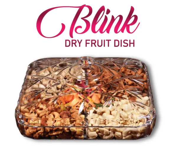 Acrylic Blink Dry Fruit Dish with LID