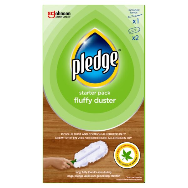 Pledge Dust It, Fluffy Duster Starter Pack 1 Handle and 2 Refills.