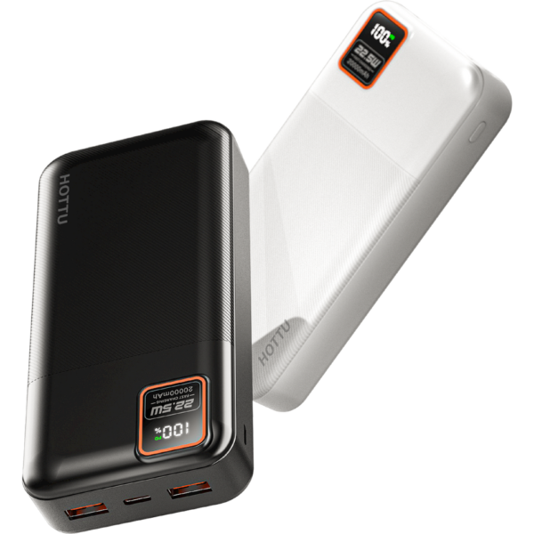 Hottu Power bank HT19 With 20,000 mAh Capacity, Long Battery Life.