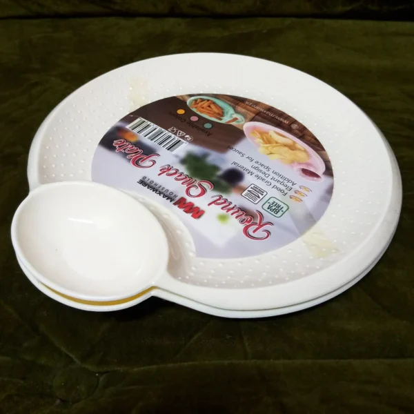 Round Snack Plate Snack Serving Tray, Chips, Cookies, Biscuits Tray, Spaghetti, Noodles - Image 2